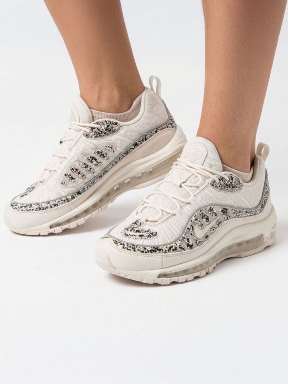 Nike Air Max 98 LX Phantom Recycled Material Glitter Sneakers - Women’s 8